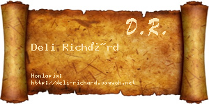 Deli Richárd névjegykártya